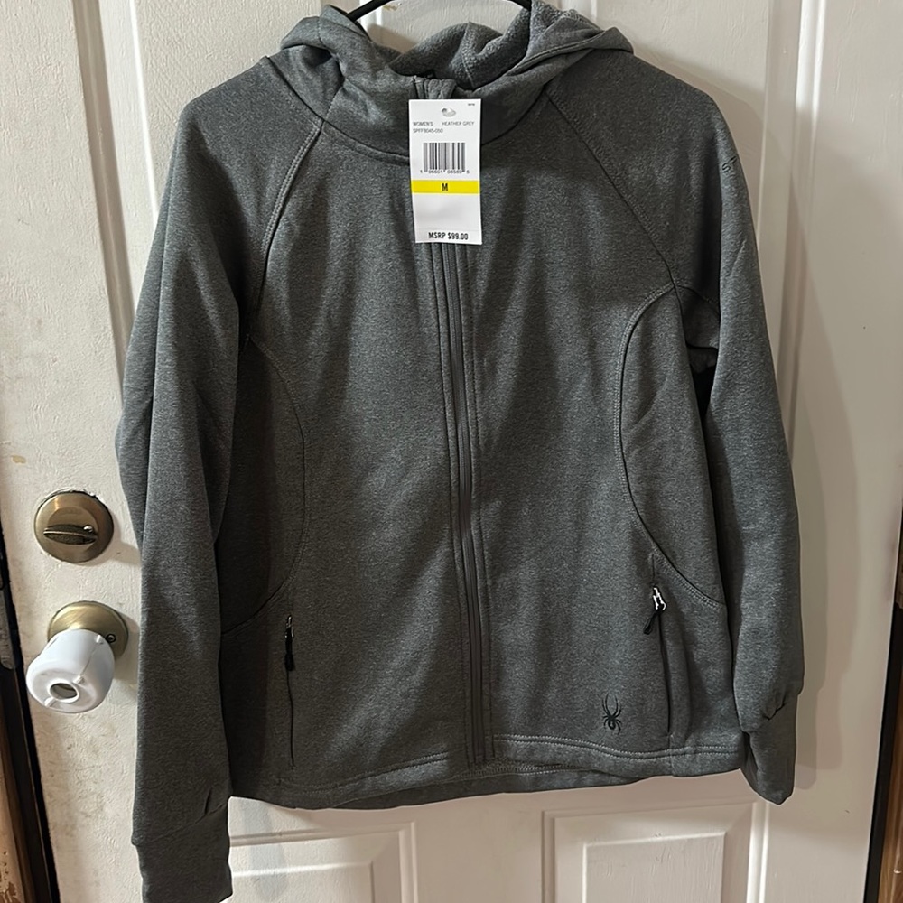 Spyder Women's Hooded Fleece Lined Jacket: Gray: BNWT: SZ M